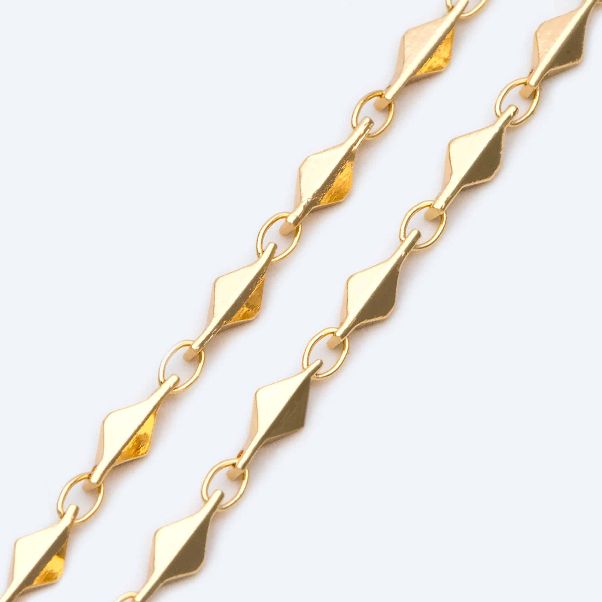 Gold plated Brass Bar Link Chain 2.8mm, 18K Gold plated Brass Chains, Necklace Supplies Wholesale (#LK-480)/ 1 meter=3.3 ft